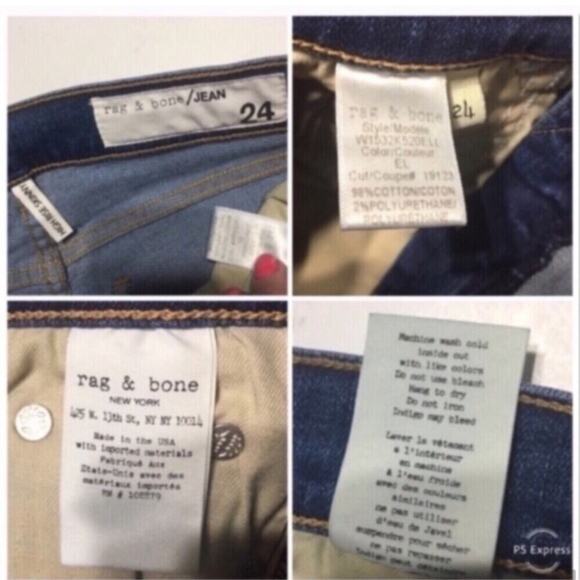 rag & bone / Jean High Rise Skinny Jeans Size 24 - Picture 7 of 7